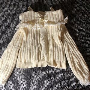 ROMWE Ivory Knit Sweater coquette style